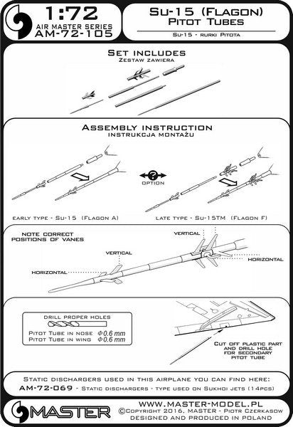Master AM-72-105 Su-15 (Flagon) - Tubes pilotes 1/72  – image 5