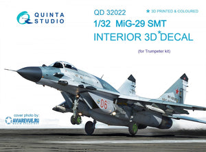 Quinta Studio QD32022 MiG-29SMT 3D-Printed &amp;amp; coloured Interior on decal paper (for Trumpeter kit) 1/32