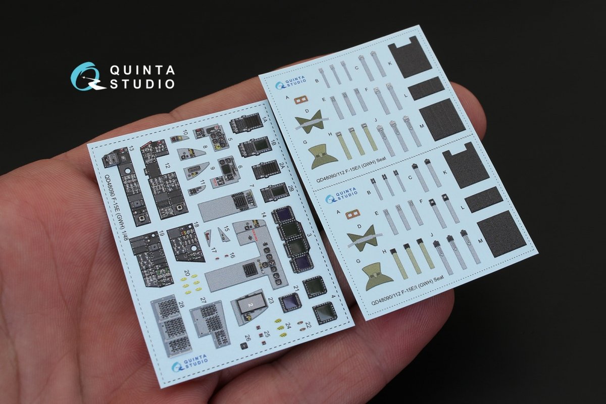 Quinta Studio QD48090 F-15E 3D-Printed &amp;amp; coloured Interior on decal paper (for GWH kit) 1/48 – immagine 3
