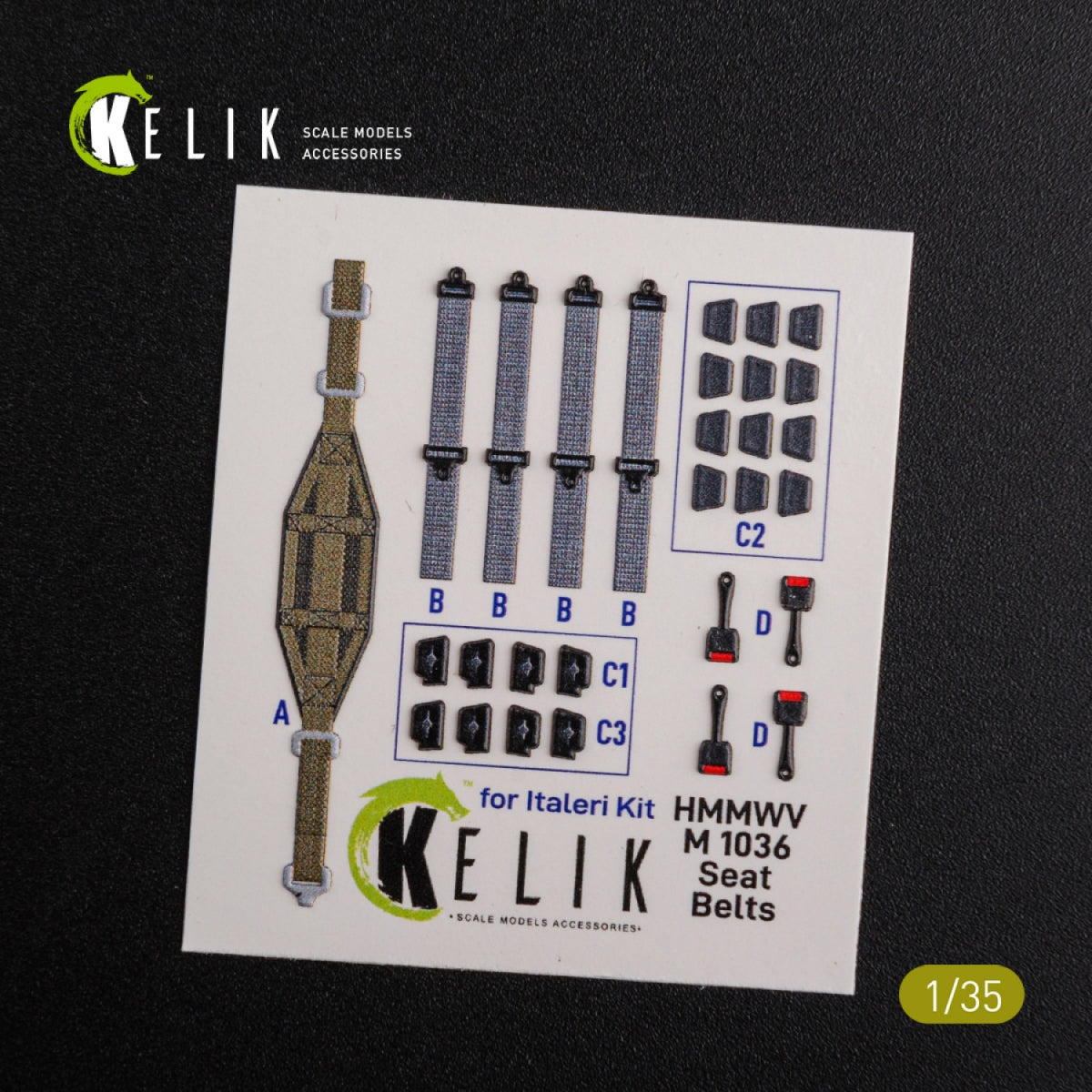 KELIK K35024 HUMVEE HMMWV M1036 with TOW Desert version Interior 3D Decal for Italeri kit 1/35 – Bild 3