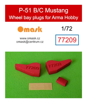 Omask 77209 Bouchons de passage de roue pour P-51 B/C Mustang (pour Arma Hobby) 1/72