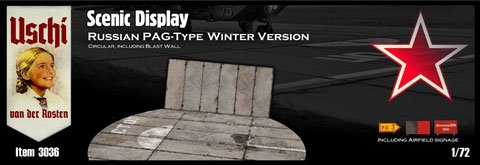 Uschi 3036 Display diorama Russian PAG-Type Taxiway and Tarmac, Circular, BLAST WALL EDITION 1/72