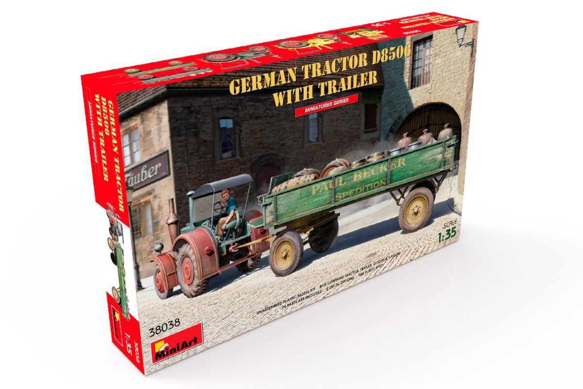 MiniArt 38038 German Tractor D8506 with trailer 1/35 – immagine 2