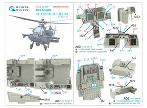 Quinta Studio QDS-35099 AH-64E 3D-Printed &amp;amp; coloured Interior on decal paper (Takom) (Small version) 1/35 – immagine 2