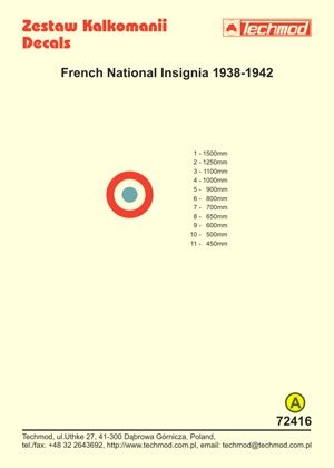 Techmod 72416 - French National Insignia 1938-1942 1/72 – immagine 2