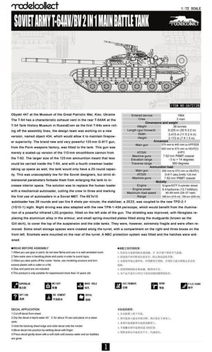 Modelcollect UA72128 Soviet Army T-64AV/BV 2 IN 1 Main Battle Tank 1/72 – immagine 2