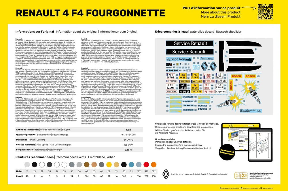 Heller 58700 Starter Kit - Renault 4 F4 Fourgonette 1/24 – immagine 2