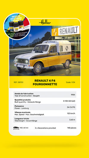 Heller 58700 Starter Kit - Renault 4 F4 Fourgonette 1/24 – immagine 5
