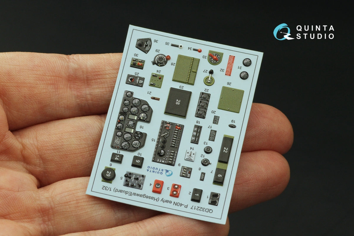 Quinta Studio QD32217 P-40N early 3D-Printed coloured Interior on decal paper (Hasegawa/Eduard) 1/32 – Bild 5