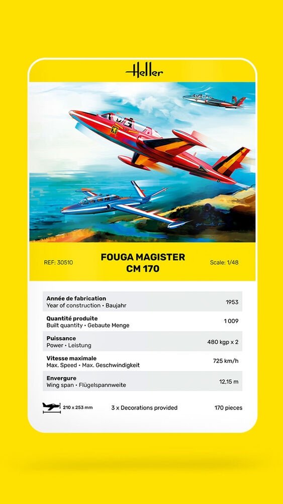 Heller Heller 30510 Fouga Magister CM 170 1/48 – immagine 6