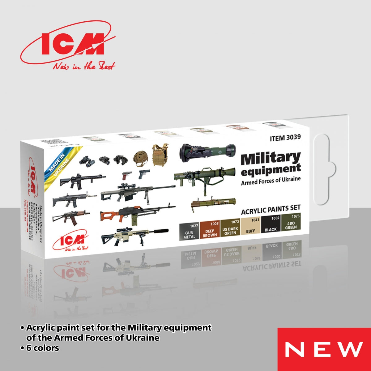 ICM 3039 Acrylic paint set Military Equipment of the Armed Forces of Ukraine