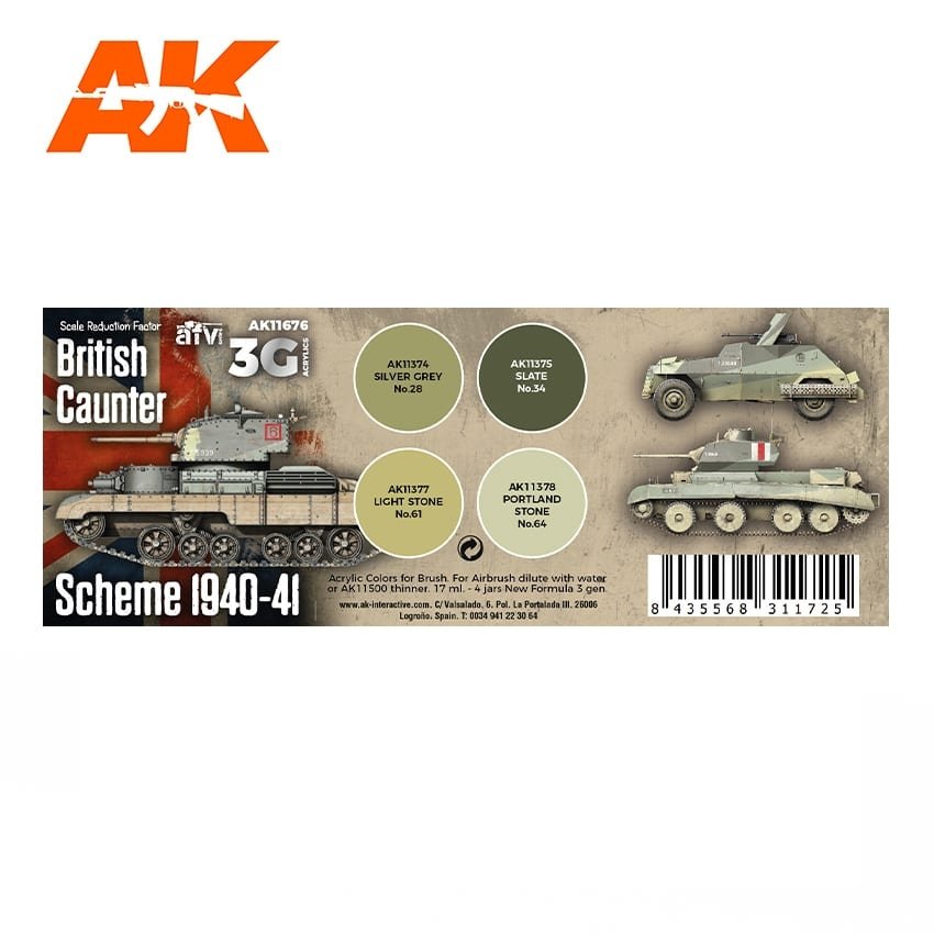 AK Interactive AK11676 3G BRITISH CAUNTER SCHEME 1940-1941 4x17 ml – Bild 2