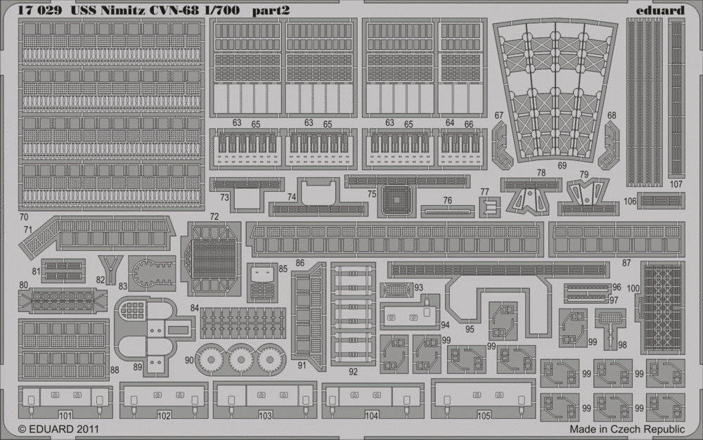 Eduard 17029 USS Nimitz CVN-68 TRUMPETER 1/700 – immagine 2