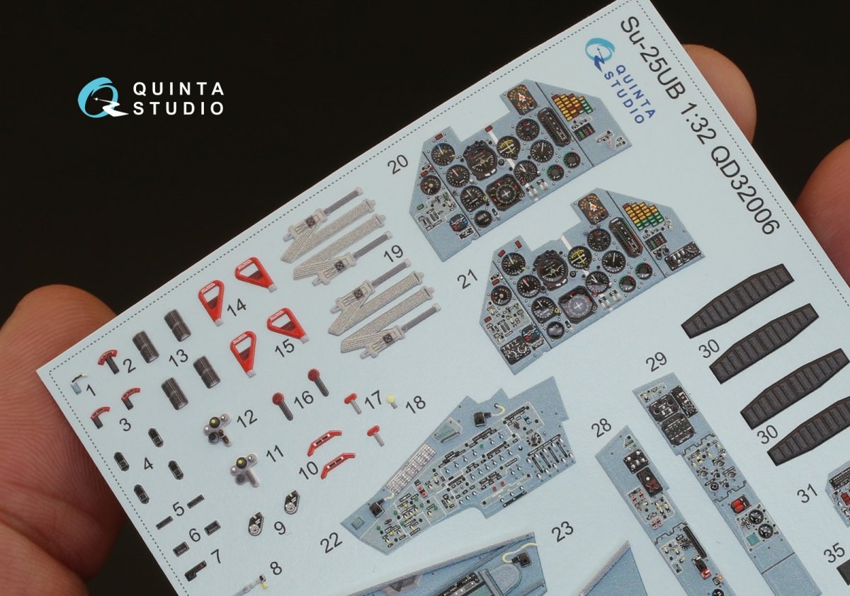 Quinta Studio QD32006 Su-25UB 3D-Printed &amp;amp; coloured Interior on decal paper (for Trumpeter kit) 1/32 – Bild 5