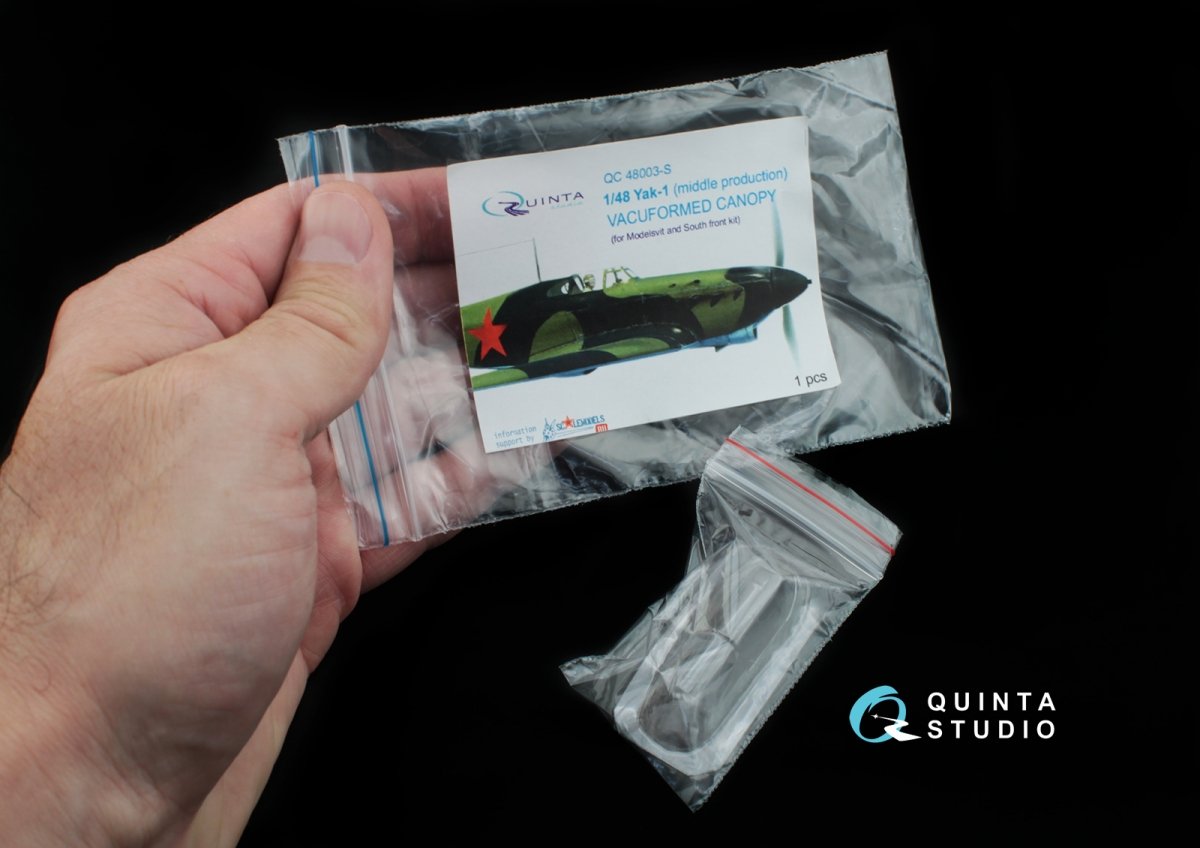 Quinta Studio QC48003-S Yak-1 vacuformed clear canopy 1 pcs (for SF or Modelsvit kit) 1/48 – immagine 4
