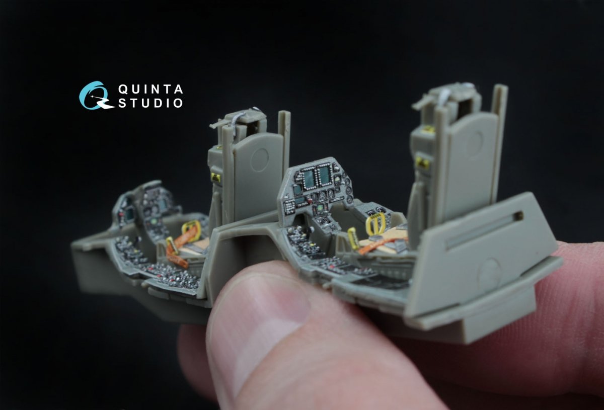 Intérieur imprimé en 3D et coloré sur papier décalcomanie pour le kit Kinetic (QD48045 F-16D (blocs 30/40/50) de Quinta Studio) à l&amp;#39;échelle 1/48 – image 6