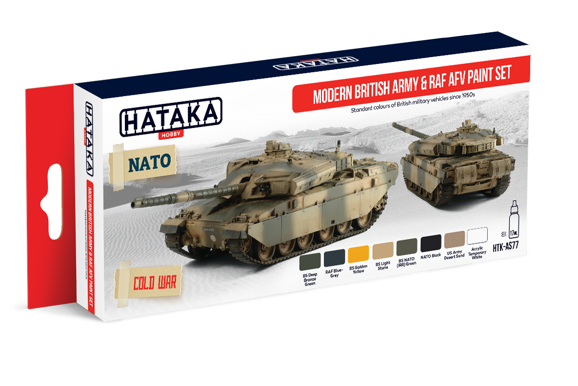 Hataka HTK-AS77 Modern British Army &amp;amp; RAF AFV paint set (8x17ml)