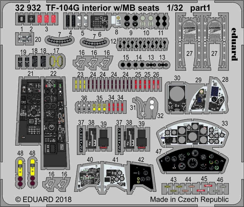 Eduard 32932 TF-104G interior w/ MB seats ITALERI 1/32 – Bild 2