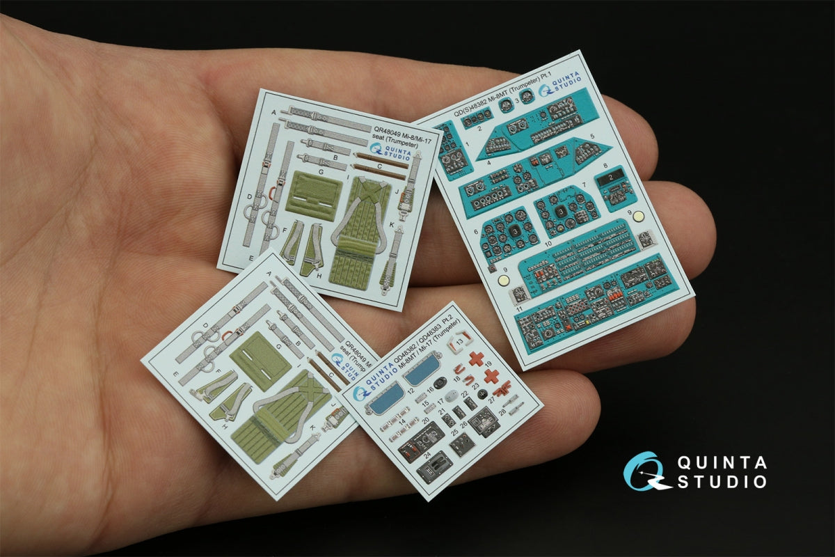 Quinta Studio QD48382 Mi-8MT 3D-Printed &amp;amp; coloured Interior on decal paper (Trumpeter) 1/48 – immagine 4