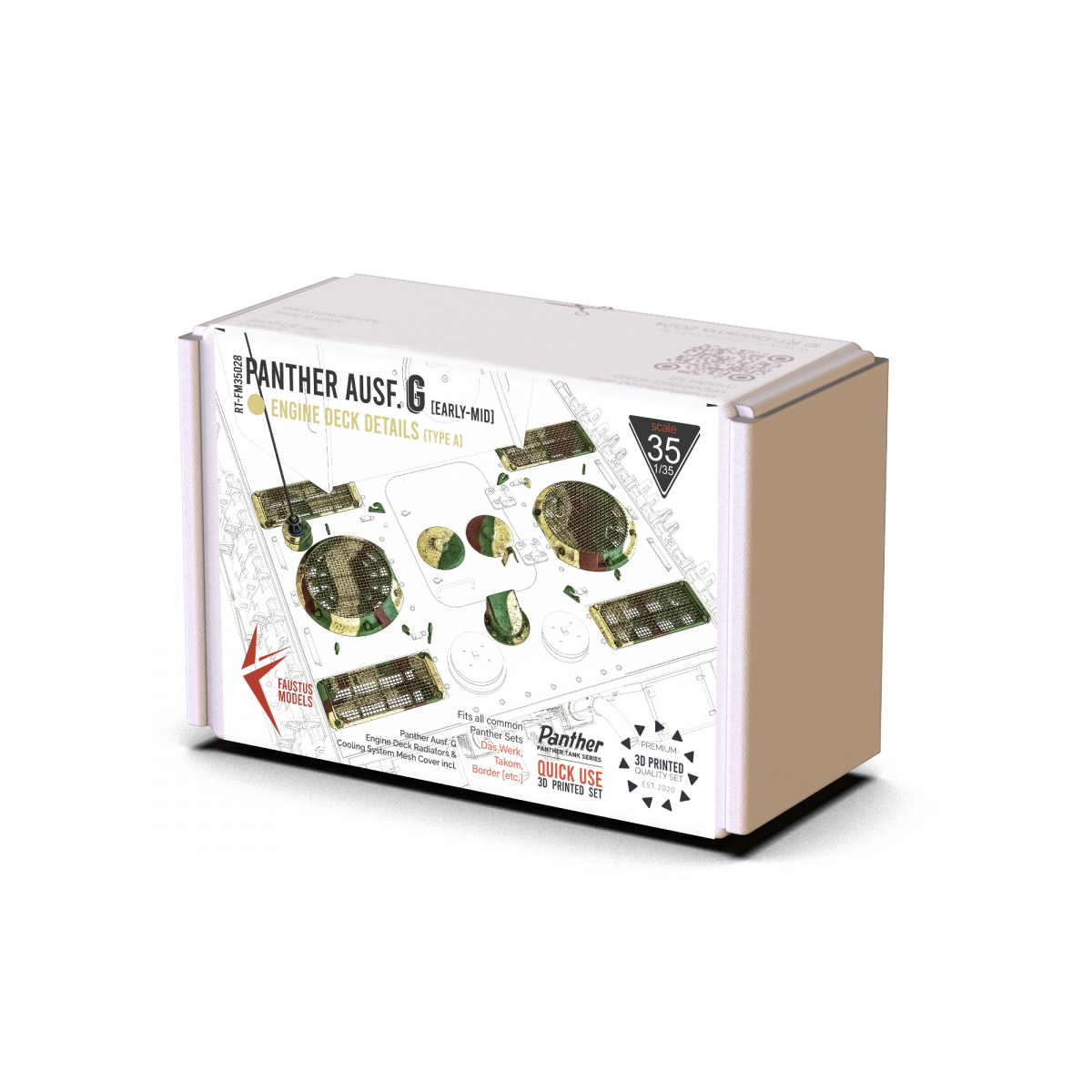 Faustus Models FM35028 Panther G Early-Mid Engine Details Type A 1/35