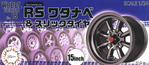 Fujimi 193564 Wheel Series No.15 RS Watanabe &amp;amp; Slick Tire 15-inch 1/24