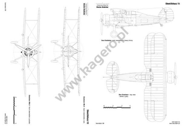 Kagero 7094 Gloster Gladiator Mk. I, I Trop, II, II Meteo, Sea Gladiator, J-8 EN/PL – zdjęcie 3