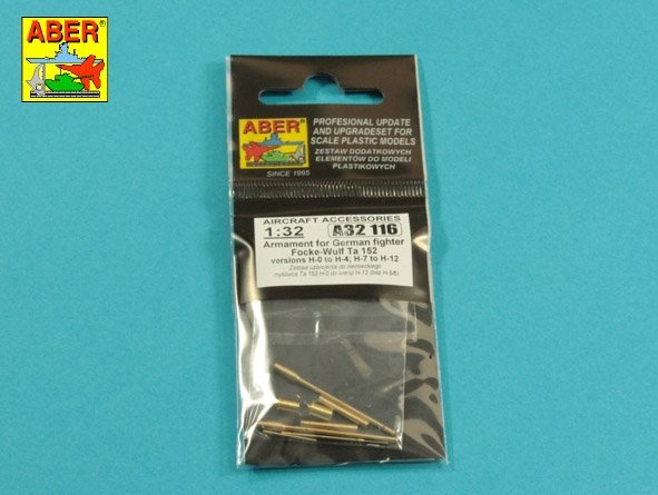 Ensemble d'armement Aber A32116 pour le chasseur allemand FW-152 au 1/48