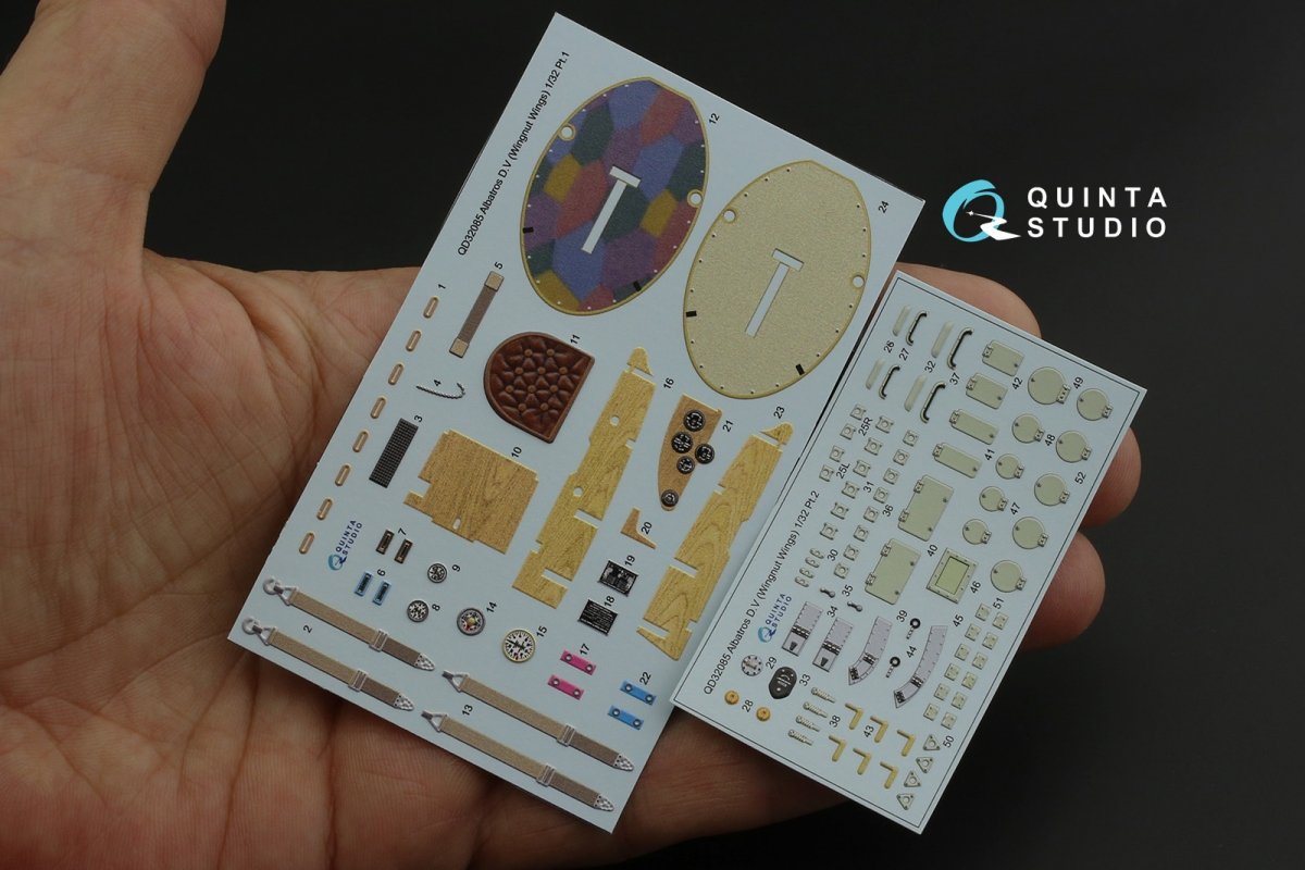 Quinta Studio QD32085 Albatros D.V 3D-Printed &amp;amp; coloured Interior on decal paper (Wingnut Wings) 1/32 – immagine 14