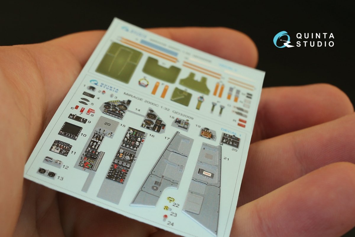 Quinta Studio QD32009 Mirage 2000C 3D-Printed &amp;amp; coloured Interior on decal paper (for Kitty Hawk kit) 1/32 – Bild 5