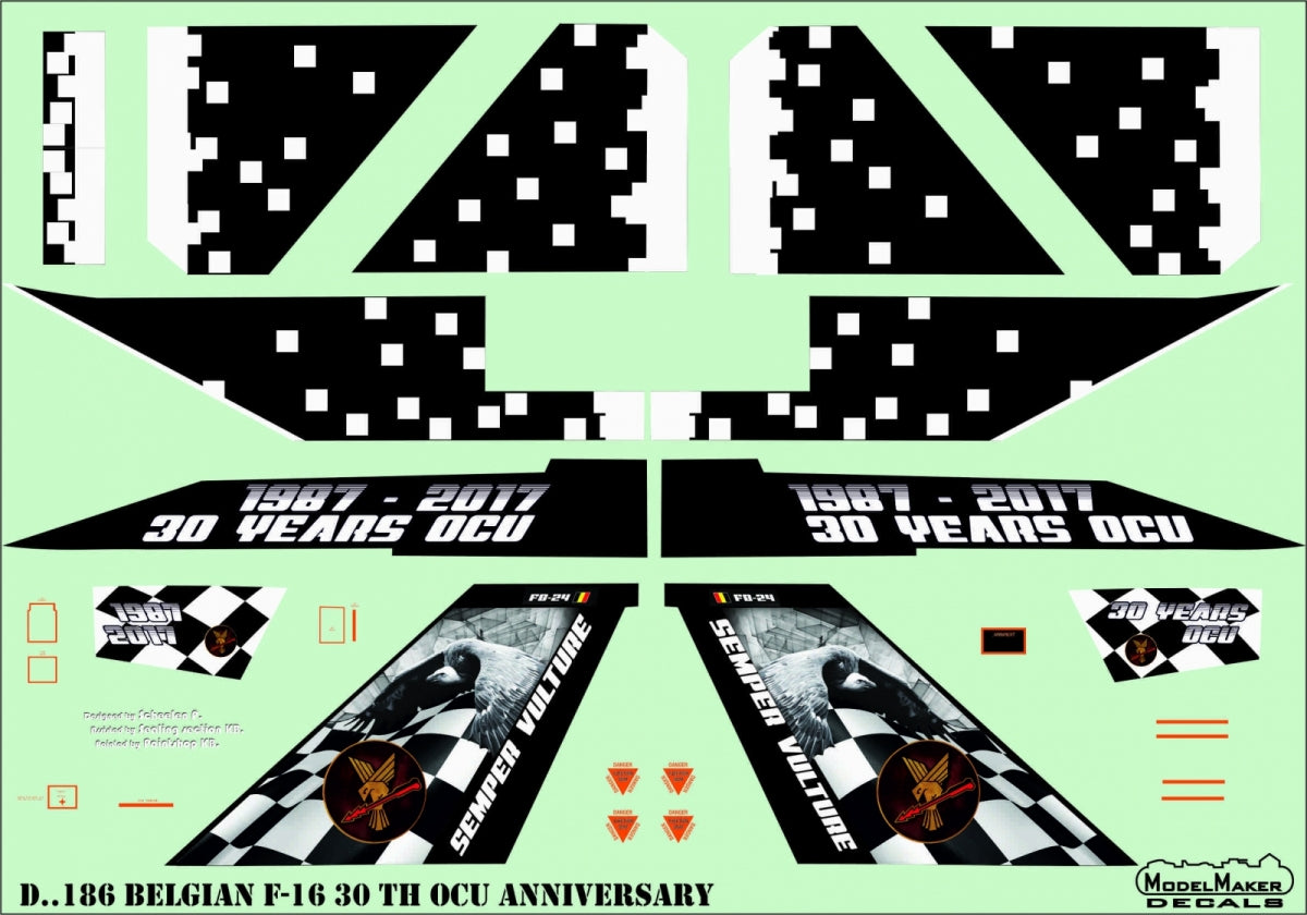 ModelMaker Decals D48186 Belgian F-16 30th OCU anniversary 1/48 – immagine 4