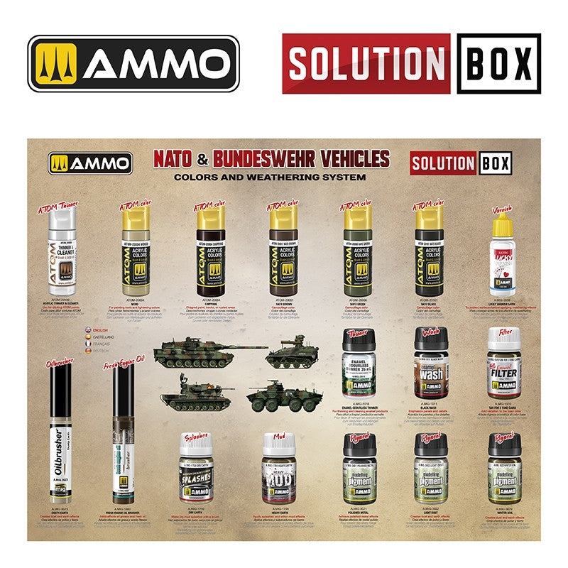 AMMO of Mig Jimenez 7731 SOLUTION BOX 26 – NATO &amp;amp; BUNDESWEHR Vehicles - Colors and Weathering System – Bild 3