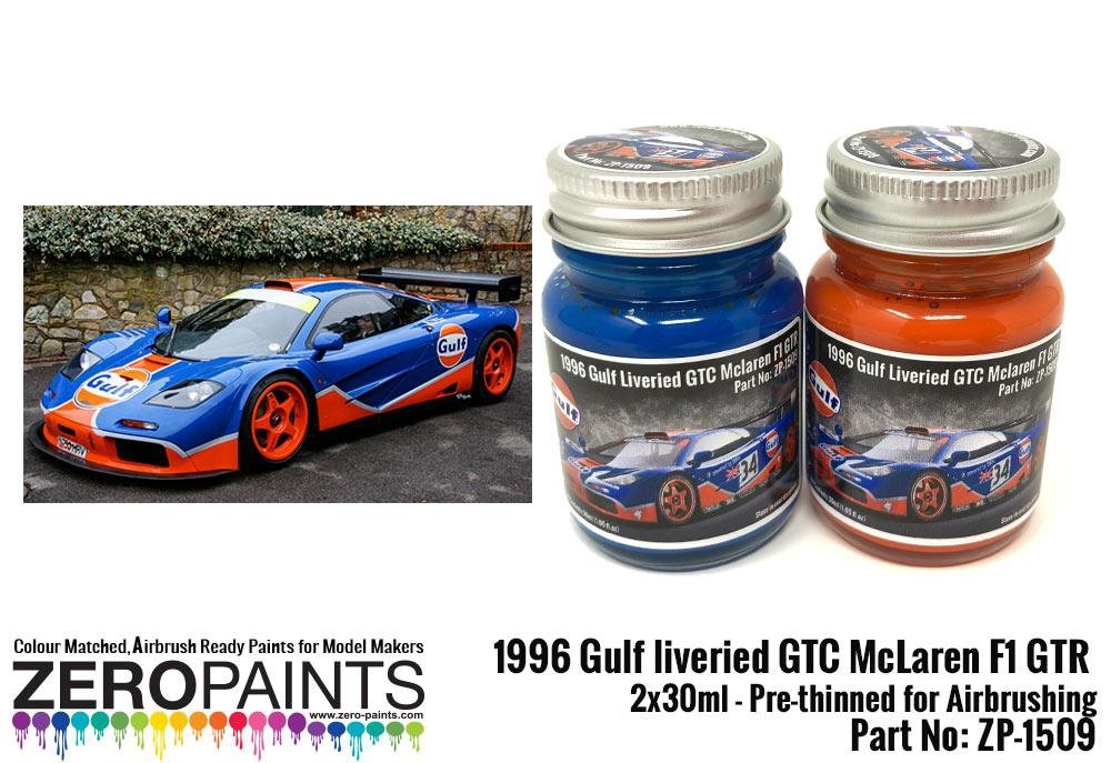 Zero Paints ZP-1509 - Kit de peinture McLaren F1 GTR GTC aux couleurs Gulf de 1996 (2 x 30 ml)
