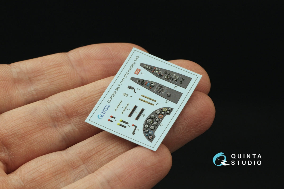 Quinta Studio QD48530 Me P.1101 3D-Printed &amp;amp; colored Interior on decal paper (RS models) 1/48 – image 4