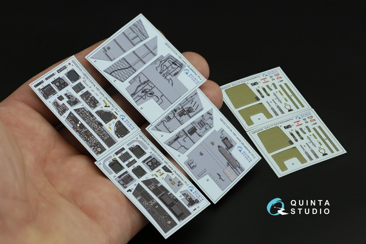Quinta Studio QDS-32131 F/A-18D Early 3D-Printed &amp;amp; coloured Interior on decal paper (Academy) (Small version) 1/32 – immagine 5