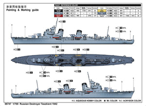 Trumpeter 06747 Soviet Destroyer Taszkient 1942 1/700 – zdjęcie 6