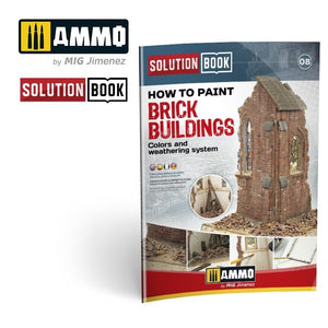 AMMO of Mig Jimenez 6510 How to Paint Brick Buildings. Colors &amp;amp; Weathering System Solution Book (Multilingual)