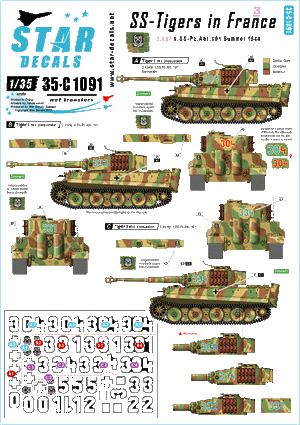 Star Decals 35-C1091 SS-Tigers in France # 3 1/35