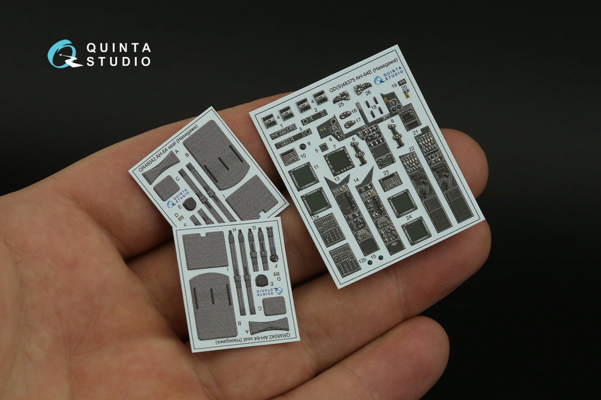 Quinta Studio QD48375 AH-64E 3D-Printed &amp;amp; coloured Interior on decal paper (Hasegawa) 1/48 – zdjęcie 4