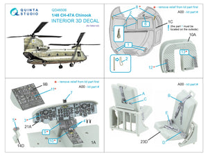 Quinta Studio QD48506 CH-47A 3D-Printed coloured Interior on decal paper (Italeri) 1/48 – immagine 2