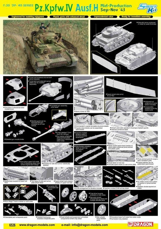 Dragon 6526 Pz.Kpfw.IV Ausf.H, mi-production septembre-nov 43 (1/35) – image 2