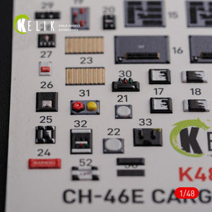 Décalcomanies 3D pour l&amp;#39;intérieur du compartiment cargo du CH-46E (KELIK K48091) pour la maquette Academy au 1/48 – image 4