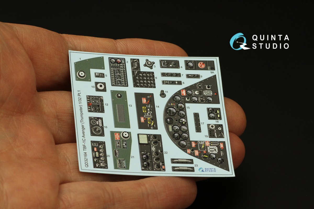 Quinta Studio QD32164 TBF-1C Avenger 3D-Printed &amp;amp; coloured Interior on decal paper (Trumpeter) 1/32 – immagine 3