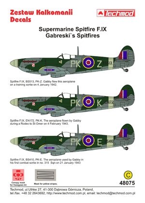 Techmod 48075 - Supermarine Spitfire F.IX (Spitfires de Gabreski) (1/48) – image 2