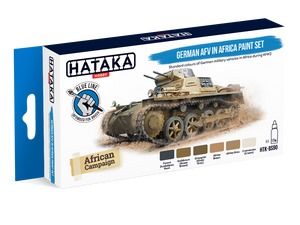 Hataka HTK-BS90 BLUE LINE – German AFV in Africa paint set (6x17ml)