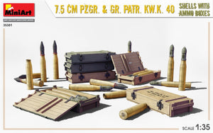 MiniArt 35381 7.5cm PzGr. &amp;amp; Gr. KwK 40 Shells w/ Ammo Boxes 1/35 – immagine 2