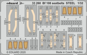 Eduard 33260 Bf 108 seatbelts STEEL 1/32 EDUARD