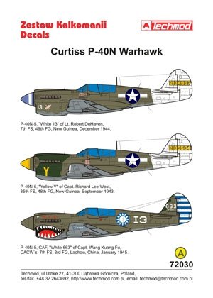 Techmod 72030 - Curtiss P-40N-5 Warhawk 1/72 – image 2