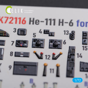 KELIK K72116 He-111 H6 interior 3D decals for Airfix kit 1/72 – immagine 5