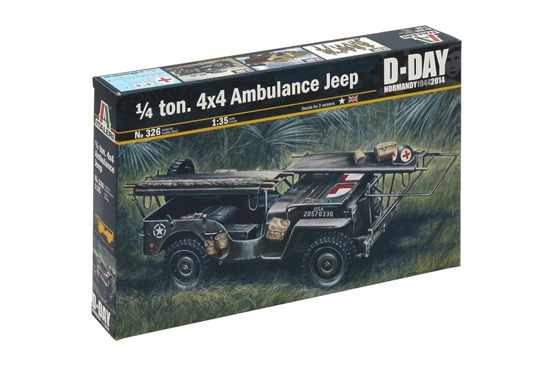 Italeri 0326 1.4 ton. 4 4 AMBULANCE JEEP 1/35 – immagine 2