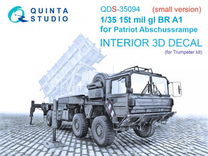 Quinta Studio QDS-35094 15t mil gl BR A1 for Patriot Abschussrampe 3D-Printed &amp;amp; coloured Interior on decal paper (Trumpeter) (Small version) 1/35
